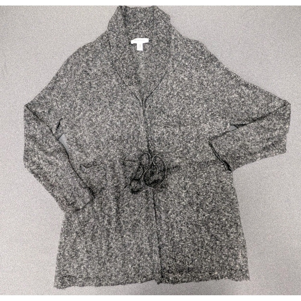 Motherhood Maternity Sweater XL Gray Belted Shawl Collar Workwear Warm Casual